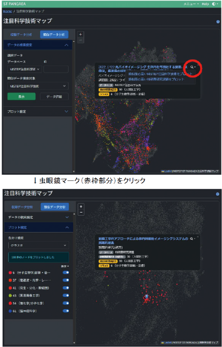 図表5 注目科学技術と類似する研究課題の横断検索