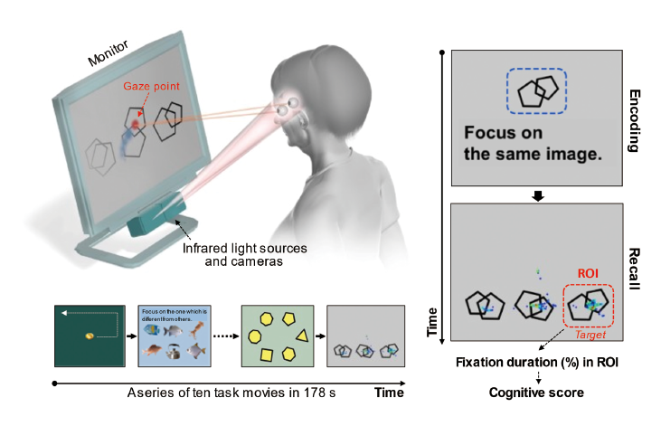 図表1　高性能アイトラッキング機器を使用した認知機能評価法