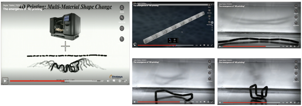 図表1　Skylar TibbitsのTEDトークで発表された4Dプリンティング