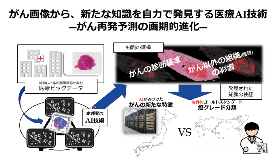 図表１　医療ビッグデータから自力で新たな知識を発見して提示する医療AI