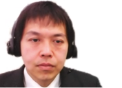 インタビューの様子 (左)柳川 範之氏、 (右上段から)NISTEP赤池、齋藤、竹内(NISTEP撮影)